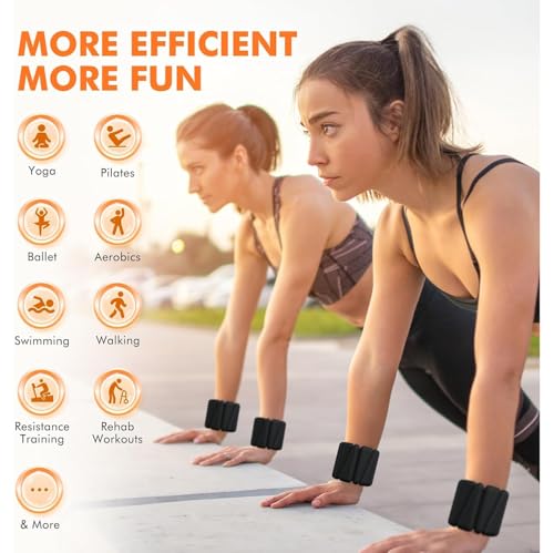 Image of Bodylastics Adjustable Ankle & Wrist Weights 4 lb Pair (2 lb Each) - Silicone, Sweat-Resistant for Arms & Legs - Perfect for Jogging, Walking, Physiotherapy, Cardio, Yoga & Strength Training