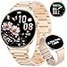 BENYAR SMART Montre Connectée Femme avec Appel Bluetooth, 1.43" HD AMOLED Ronde Smartwatch Femme, Fonction Féminine/100+ Modes Sport/Étanche IP68/Podomètre pour Android iOS, Or Rose