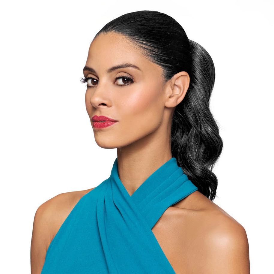 10" Length Drawstring Wavy Ponytail DS23 Color 44 - (2 Pack) Elegant Waves Hairpiece Fusion Heat Friendly Synthetic Fiber Womens Lightweight Black Women Foxy Silver Bundle Hairloss Booklet