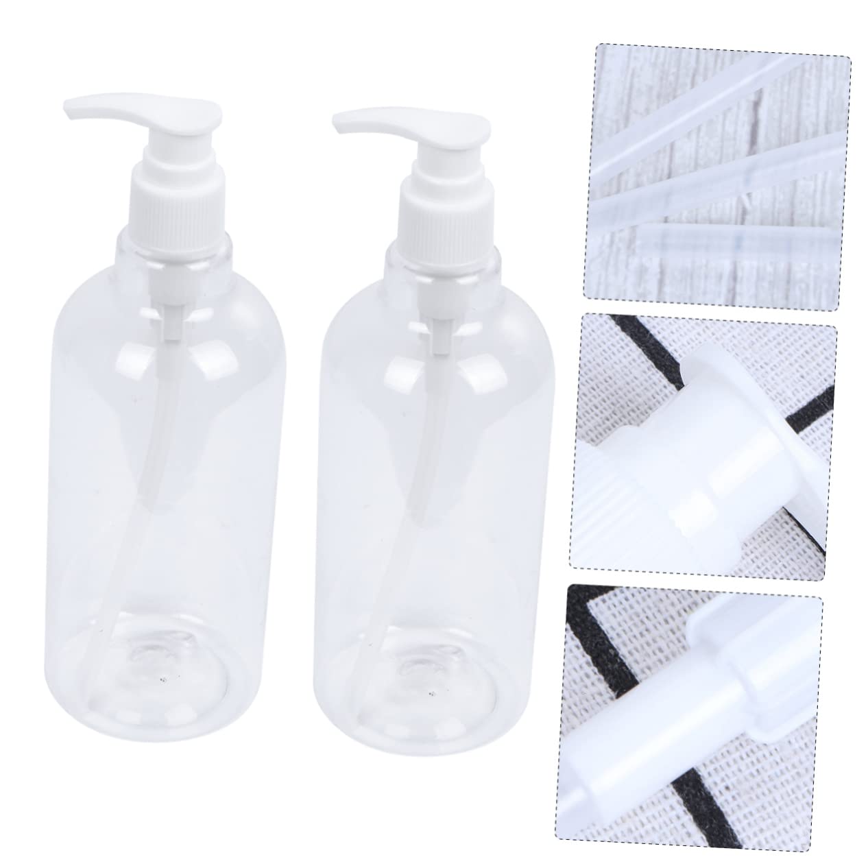 WOONEKY Botella Dosificador de Pet Transparente 500ml, 8 Unidades