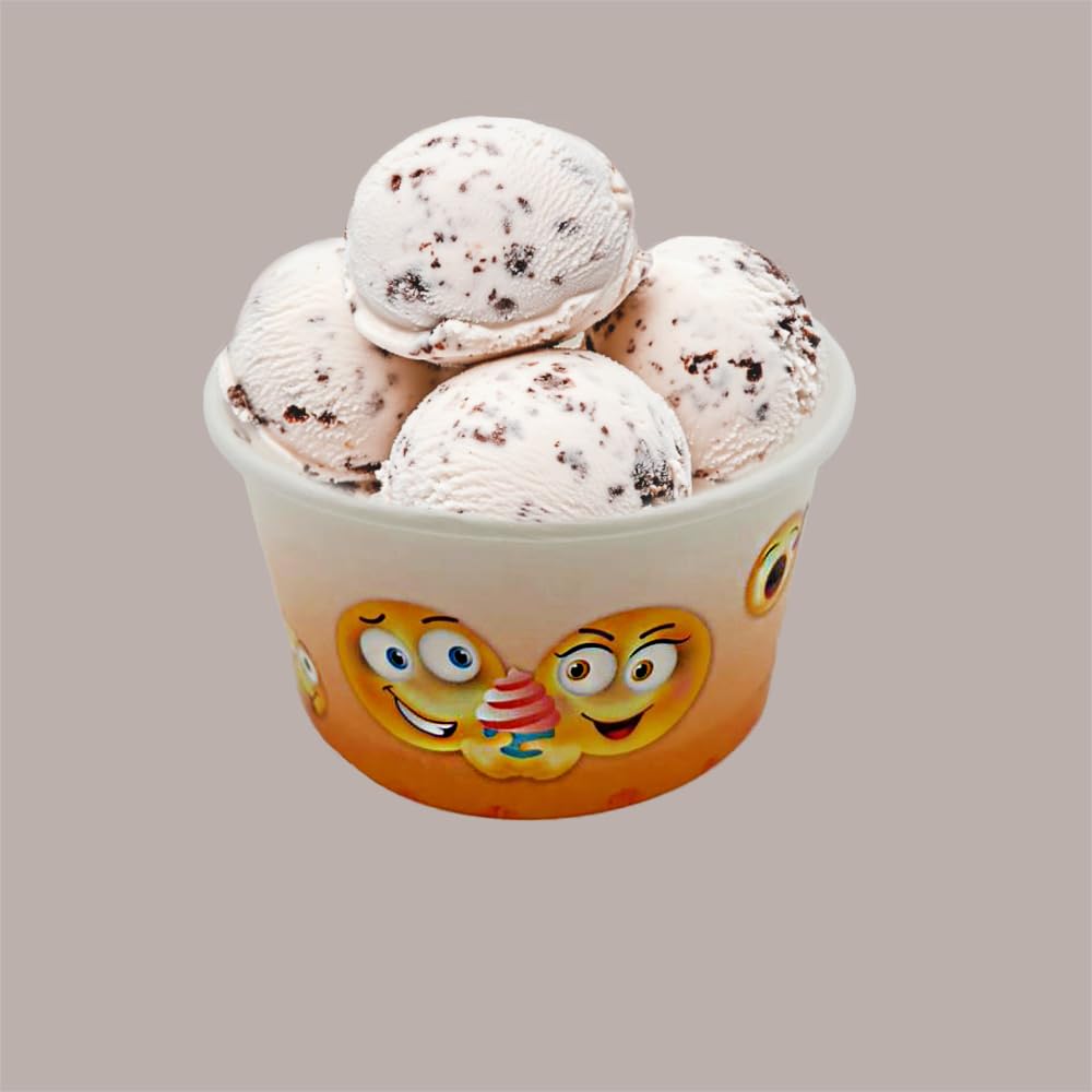 Lucgel Coppetta Bicchiere per Gelato in Carta Grafica Emoticon Emoji 140cc - 200 pezzi -