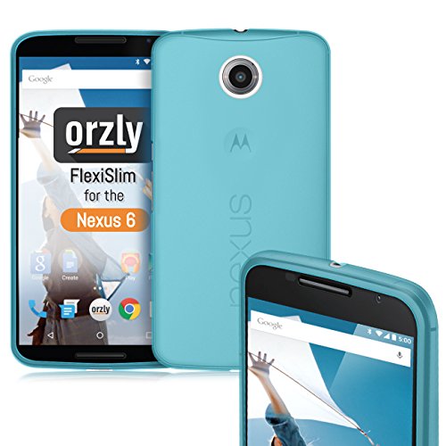 Orzly Nexus 6 Case, FlexiSlim Case for Nexus 6 (2014 Model Google Nexus 6 Smartphone by Motorola) - Super Slim (0.5mm) Protective Phone Cover in Semi Transparent Blue
