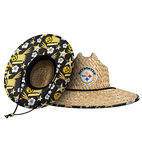 Image of NFL Team Logo Americana Floral Lifeguard Beach Straw Sun Hat