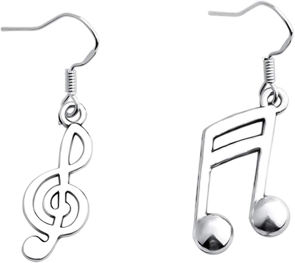 CHOORO Mismatch Music Note Earrings 16th Note and Treble Clef Musical Note Earrings Musical Jewelry Gift for Musician/Music Lover (Music Clef Earrings)