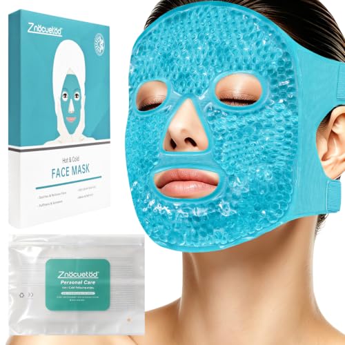 ZNÖCUETÖD Cold Face Ice Mask Facial Ice Pack Cooling Mask with St...