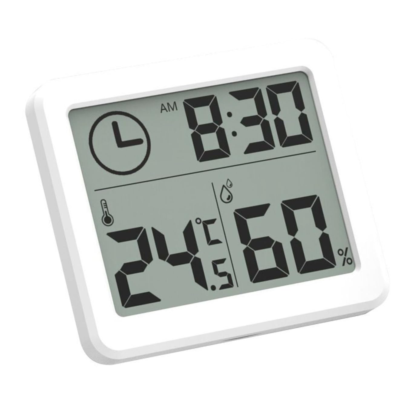 Hygromètre D’intérieur Numérique Ultra Fin avec Horloge pour Maison