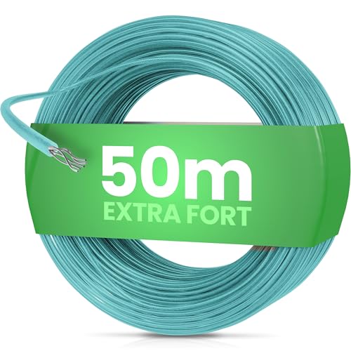 SimplySmooth Fil à linge 50 m acier 3 longueurs robuste extra fort extérieur turquoise