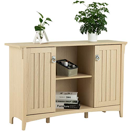 mecor Accent Storage Cabinet/TV Stand with 2 Doors and Shelves, Utility Storage Cabinet