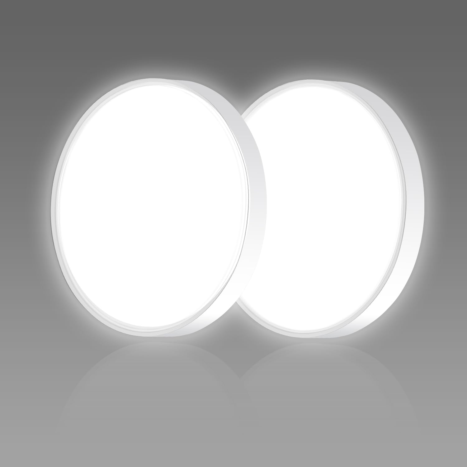Ouyulong LED Ceiling Light, 18W 1620LM 4000K, White IP44, 23 cm Round, Bedroom, Bathroom, Living Room, Kitchen, Office