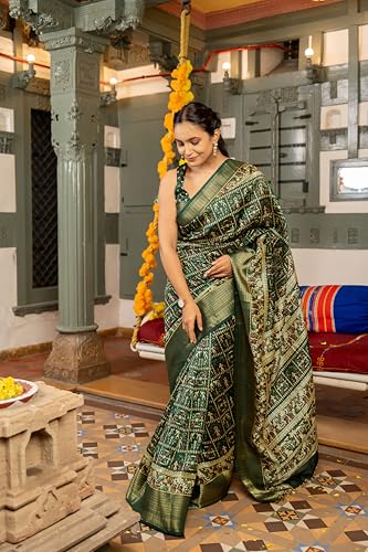Image of MIRCHI FASHION Saree for Woman | Art Silk Floral Printed Ethnic Occasional Sari with Blouse