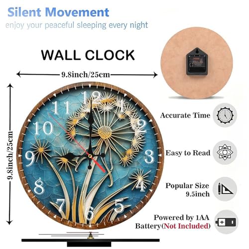 Reloj de pared de madera silencioso 10 pulgadas miniatura 2