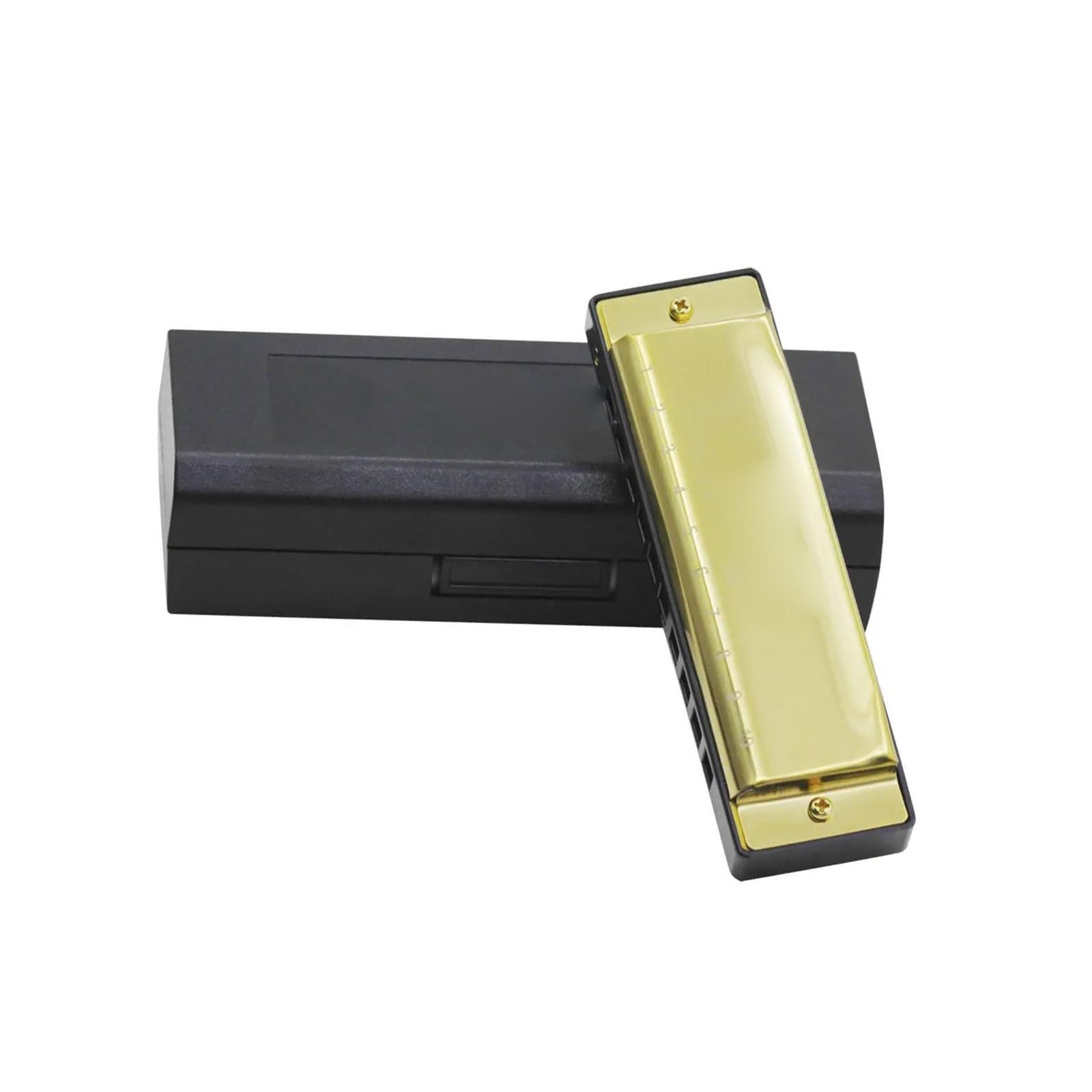 Armonica Armonica Blues Bocca Organ Tasto Sol 10 Fori 20 Toni Diatonica Con Custodia(Gold)