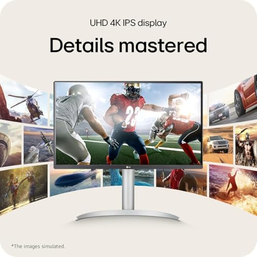 Image of LG 27 Inch 4K(3840 x 2160) IPS Computer Monitor | HDR 400, 95% DCI-P3 Color | Built-in Speaker | 60Hz, 5ms | AMD FreeSync | USB-C, HDMI*2, DisplayPort | Tilt /Height /Pivot Adjustable Stand | White
