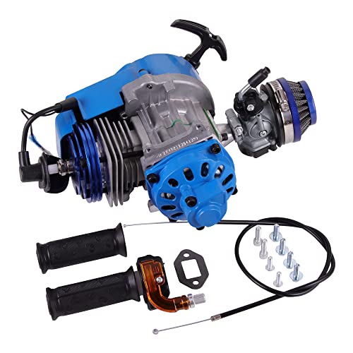 GOOFIT Bleu 44-6 Grand Cylindre d'Alésage Modifié Moteur Avec Carburateur Recul Tirer Démarreur Poignée Barre Câble d'Accélération Remplacement pour 2...