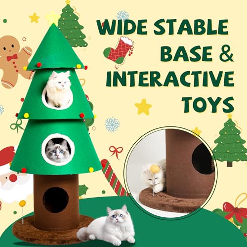 Torre para gatos con 3 casas tema Navidad 59 in miniatura 2