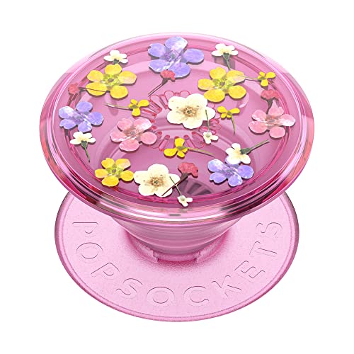 PopSockets PopGrip – Suporte expansível e aderência com parte superior intercambiável – floral rosa