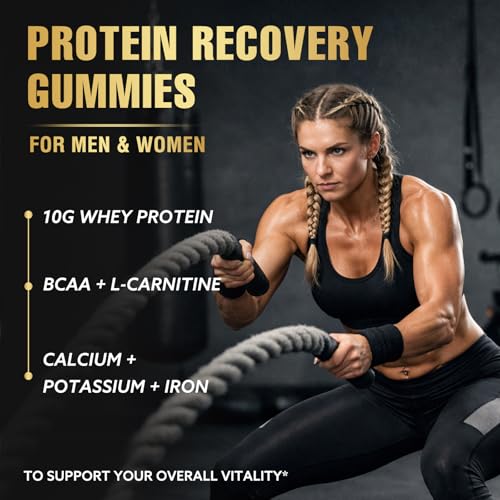 Whey Protein Gummies, 10g Protein per Serving, Easy to Take Snacks for Men & Women, Recovery + Supplement Gummies for Protein Boost, Muscle, Energy Support, Strawberry Flavor, 90 Gummies - Image 5