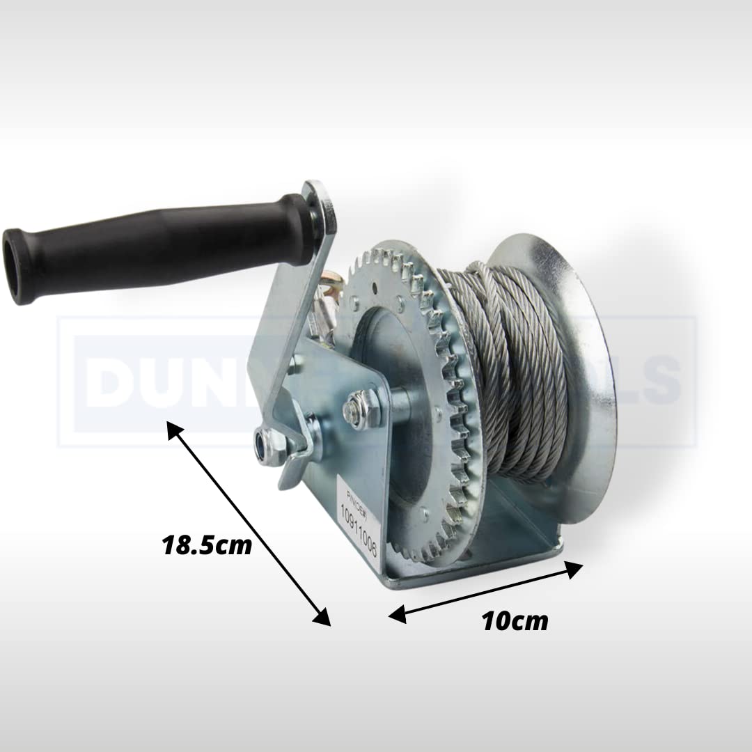 Cabestrante manual de 20 m, resistente de 1200 libras, gancho manual para barco, ATV, remolque, cabrestante resistente para remolque, alambre largo, polipasto de alambre duradero