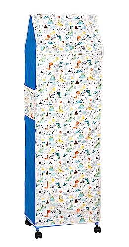 Image of Homdox Kids Plastic Wardrobe Rack with Removable Fabric Cover | Baby Clothes Organizer & Storage Cabinet | Plastic Almirah /Cupboard for Kids Clothes & Toys | Lightweight Multipurpose Storage Rack