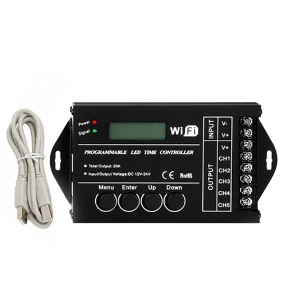 DC 12V 24V WiFi RGB Zeit programmierbar LED Controller TC421 5 Kanäle 20A Common Anode Programmierbar LED Strip Dimmer
