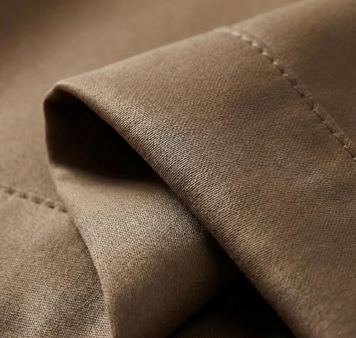 Image of VAS COLLECTIONS 100% Blackout Door Curtains, 5 Feet (121 x 152 cm) Set of 2, Plain, Thermal Insulated, Room Darkening Curtains for Living Room, Bedroom (Mocha)