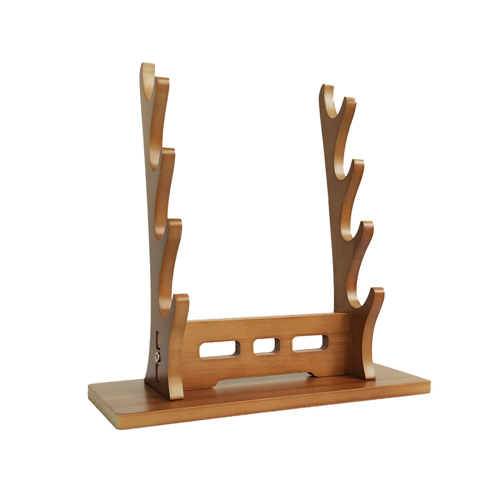 ROYUMI Katana Halterung Schwertständer aus Massivem Holz, Horizontaler Katana-Samurai-Schwertständer, Schwerer Wakizashi-Tanto-Lichtschwertständer für Zuhause Oder Büro (Size : 4-Tier 31cm (12 1/4"))