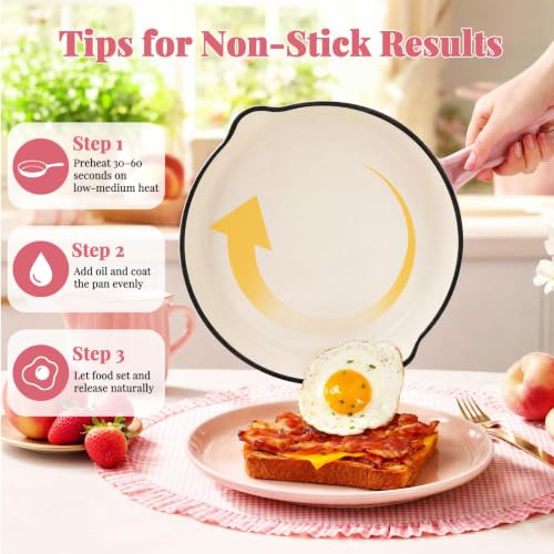 Image of LIFERUN 7Pcs Enameled Cast Iron Cookware Set, Cast Iron Pots and Pans Set