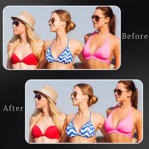 Honoson 2 Pairs Breathable Silicone Bra Inserts Waterproof Reusable Bra Inserts Breast Enhancers for Bra Swimsuit Sports Bra4