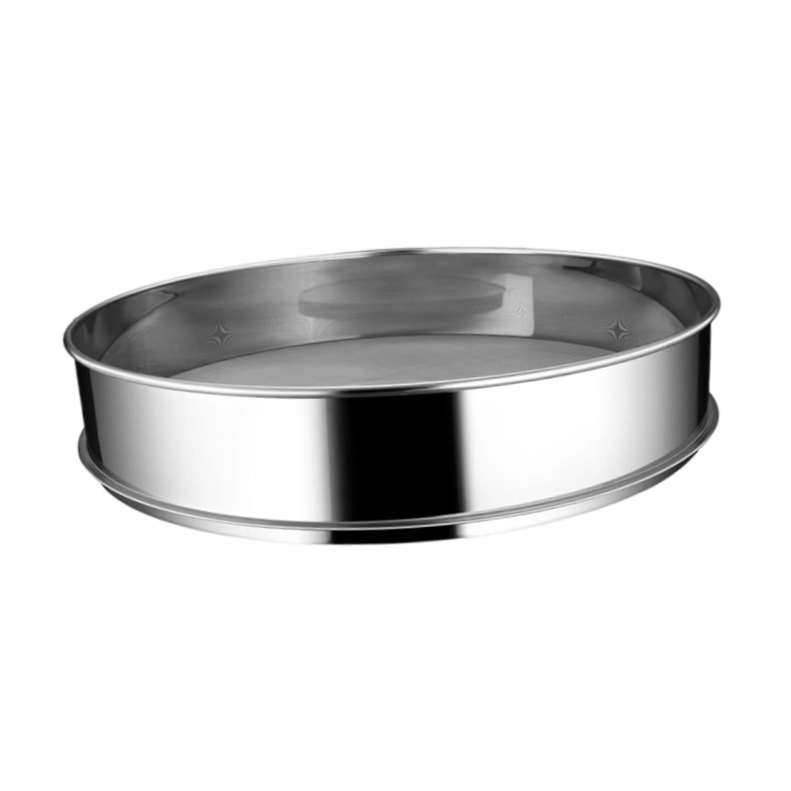Tamis Fines Mailles Ustensile de Cuisine Sieve Farine Acier Inoxydable Filtration Fine Multifonctionnel Approprié Au Gâteaux, 40cm