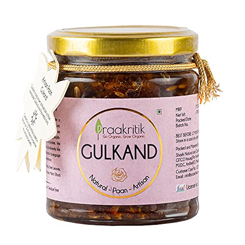 Image of Praakritik Gulkand Natural Paan - 250g, Artisan Flavor with Rose Petals, Honey & Mishri(Rock Sugar), Pure Vegetarian, Rich in Calcium & Antioxidants, Natural Cooling Agent