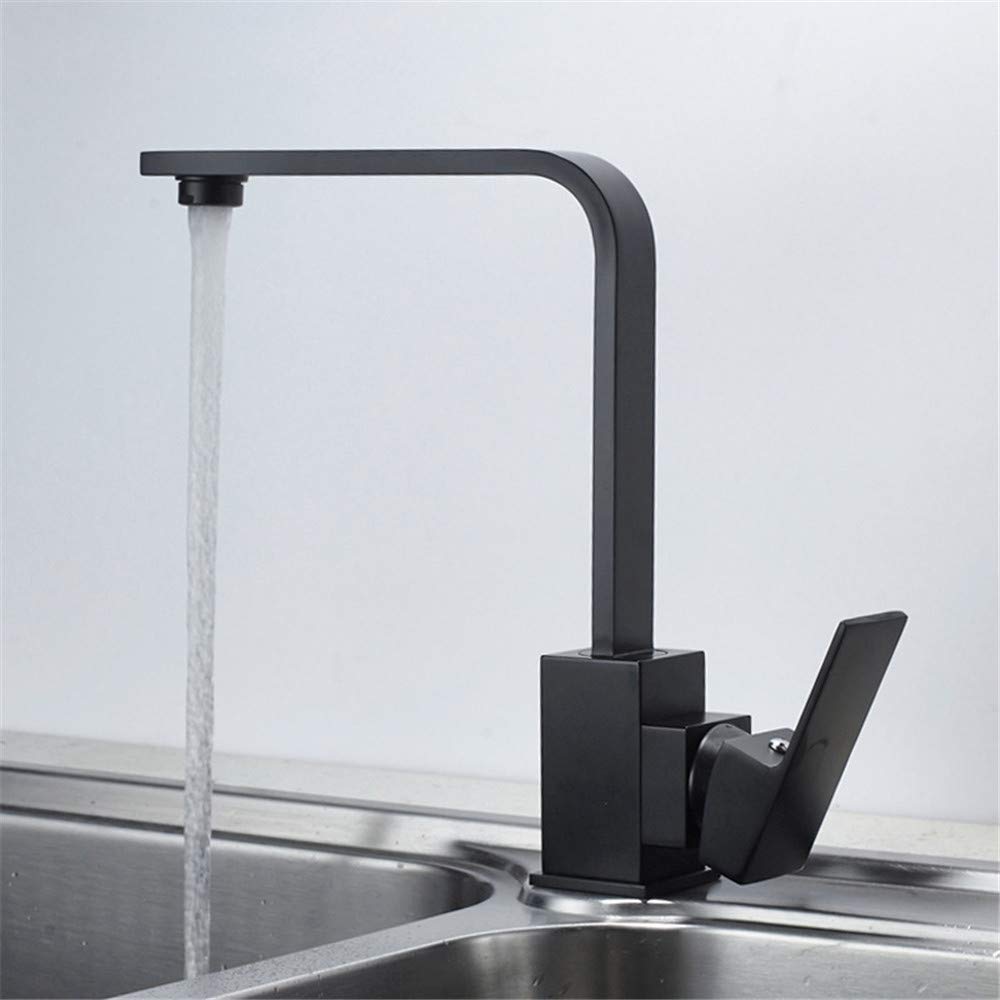 VDOQTLJT Kitchen Faucet Cold and Hot Water Mixer Copper Paint Black Rotary Sink Single Handle 01(Twentythree)