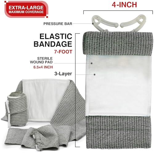 Miniatura 4 de Juego De Primeros Auxilios, Bolsa Táctica Médica, Bolsa Médica Para Camping, Caza, Senderismo, Hogar, Coche Y Aventura, Kit De Trauma, Combate Militar, Supervivencia Diaria, Control De Sangrado