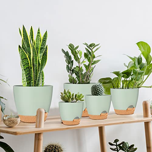 Pflanztöpfe 17.8/16.5/15.2/13.9/12.7cm Zoll GARDIFE Selbstbewässernde Pflanzgefäße mit Ablaufloch, Kunststoff-Blumentöpfe… – Ansicht 7