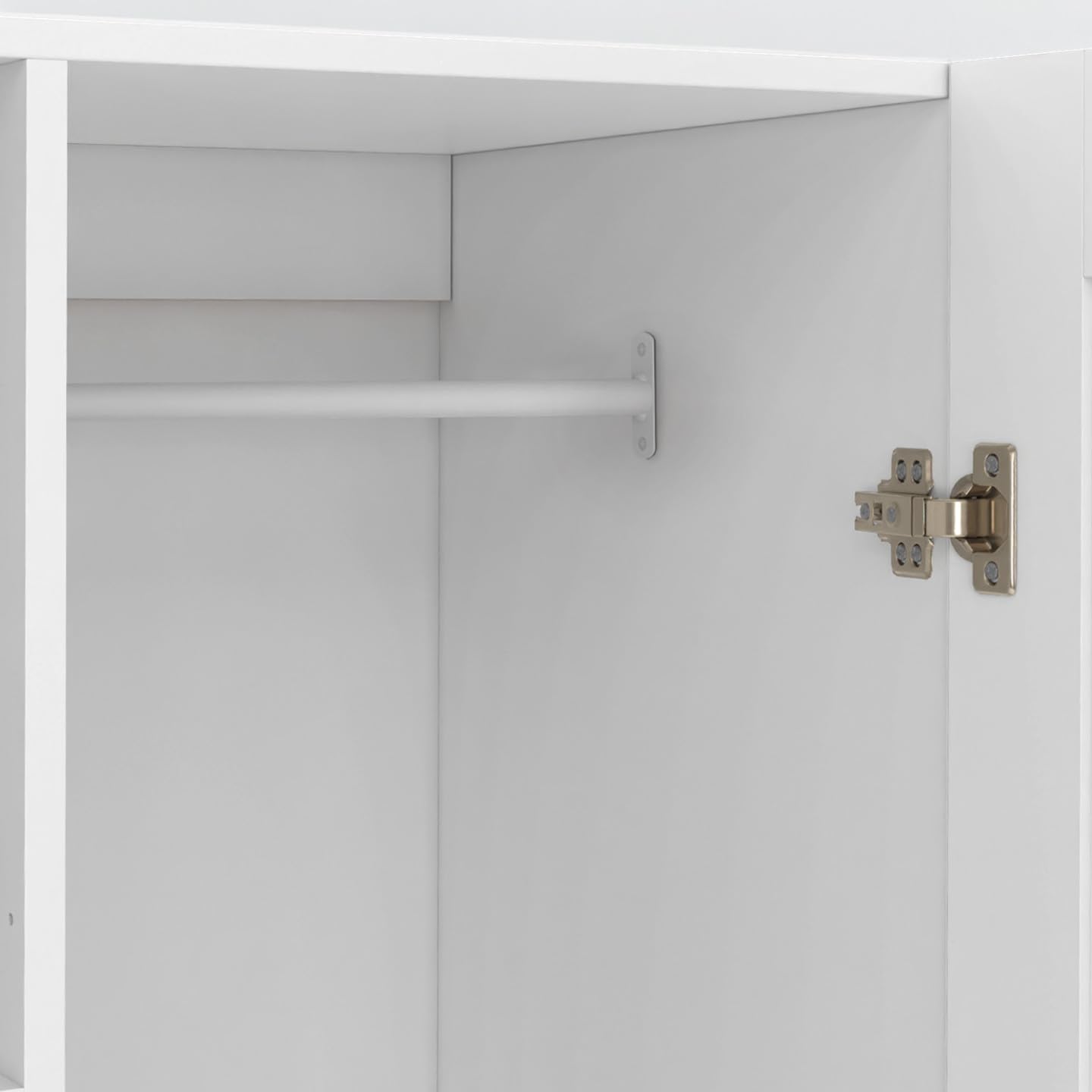 IDMarket - Armario de 2 puertas VITO blanco 80 cm con 2 cajones, espejo y estantes