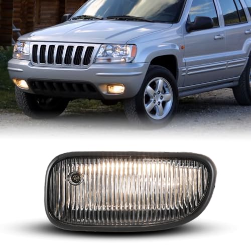 CPW OEM Fog Light Compatible with 1999 2000 2001 2002 2003 Jeep Grand Cherokee, Front Fog Lamp Fit For 1999-2003 Jeep Grand Cherokee, Only Driver Fog Light Assembly Replacement w/ H12 Bulb