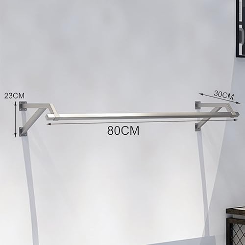 Miniatura 2 de Perchero flotante de tubería industrial para ropa, estante de ropa montado en la pared, barra de ropa creativa de acero inoxidable resistente, barra