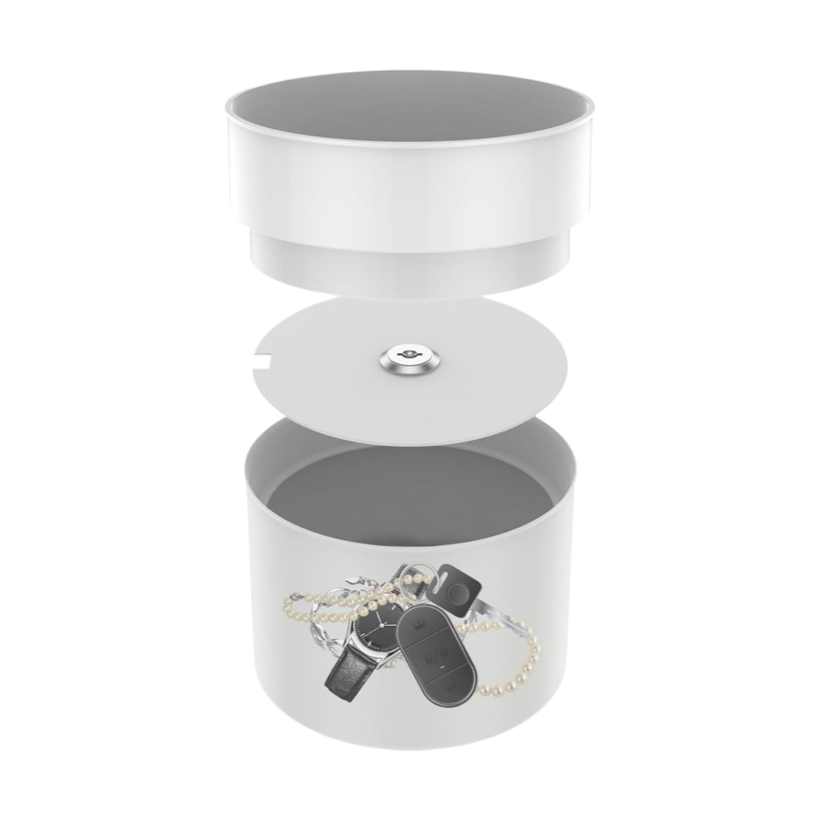Vaso con soldi con chiave - Nascostatore antifurto a doppio strato, forte con denaro e lucchetto - per contanti, gioielli, orologio, oggetti, moneta, casa, viaggi, casa