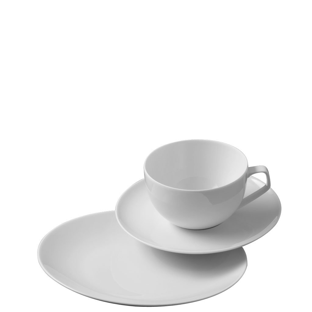 Rosenthal TAC Gropius Weiss – 18 teilig für 6 Personen, Tafelset aus Porzellan, Modernes Kaffeegeschirr Weiß