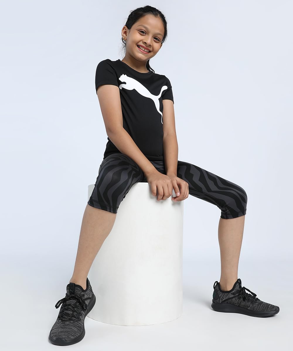 Puma Girl's Solid Classic T-Shirt (58700701_Black 152) - Image 6 thumbnail