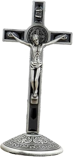 Gazechimp Crucifijo de pie Crucifijo Cruz Jesús Católico Cristo Artesanía Duradera Cruz Altar ST Crucifijo para regalos religiosos Colección de