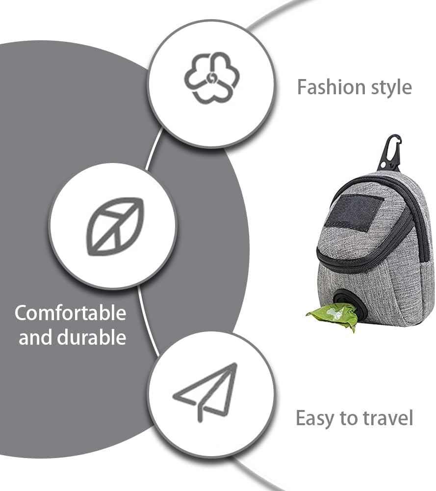YUEXINYAN 1 Count Dog Waste Bag Dispenser, Nylon, WASTE_BAG, Animal Waste, Bag, 8x8x12cm, 96g, 1 Pcs, Dual Pocket, Portable - Image 4