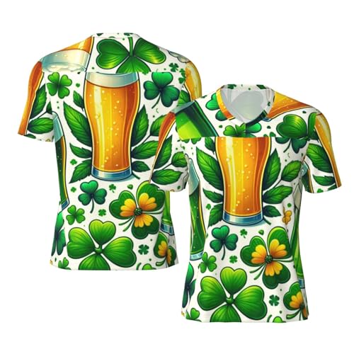 Stylish Athletic Sports Jersey Luck-Beer-Shamrock-St-Patricks Men's Rugby Jersey Xx-Large