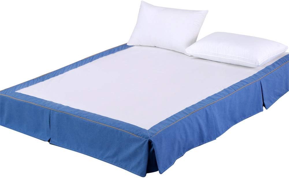 Simple Solid Color Valance Fitted Sheet Pleated Wrap Around Style Bed