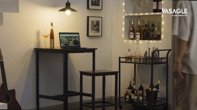 Amazon.com - VASAGLE Bar Table and Chairs Set, Rectangular Table