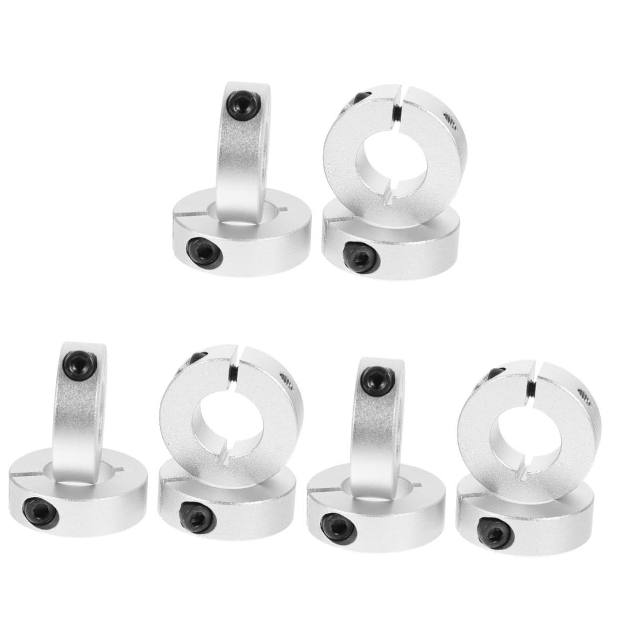 Cabilock 12pcs Aluminum Alloy Shaft Collar Fixed Clamp Stop Collar for Machinery Single Split Design High Strength Suitable for Axle Shaft and Mechanical Stopshc- Inner Outer Thickness