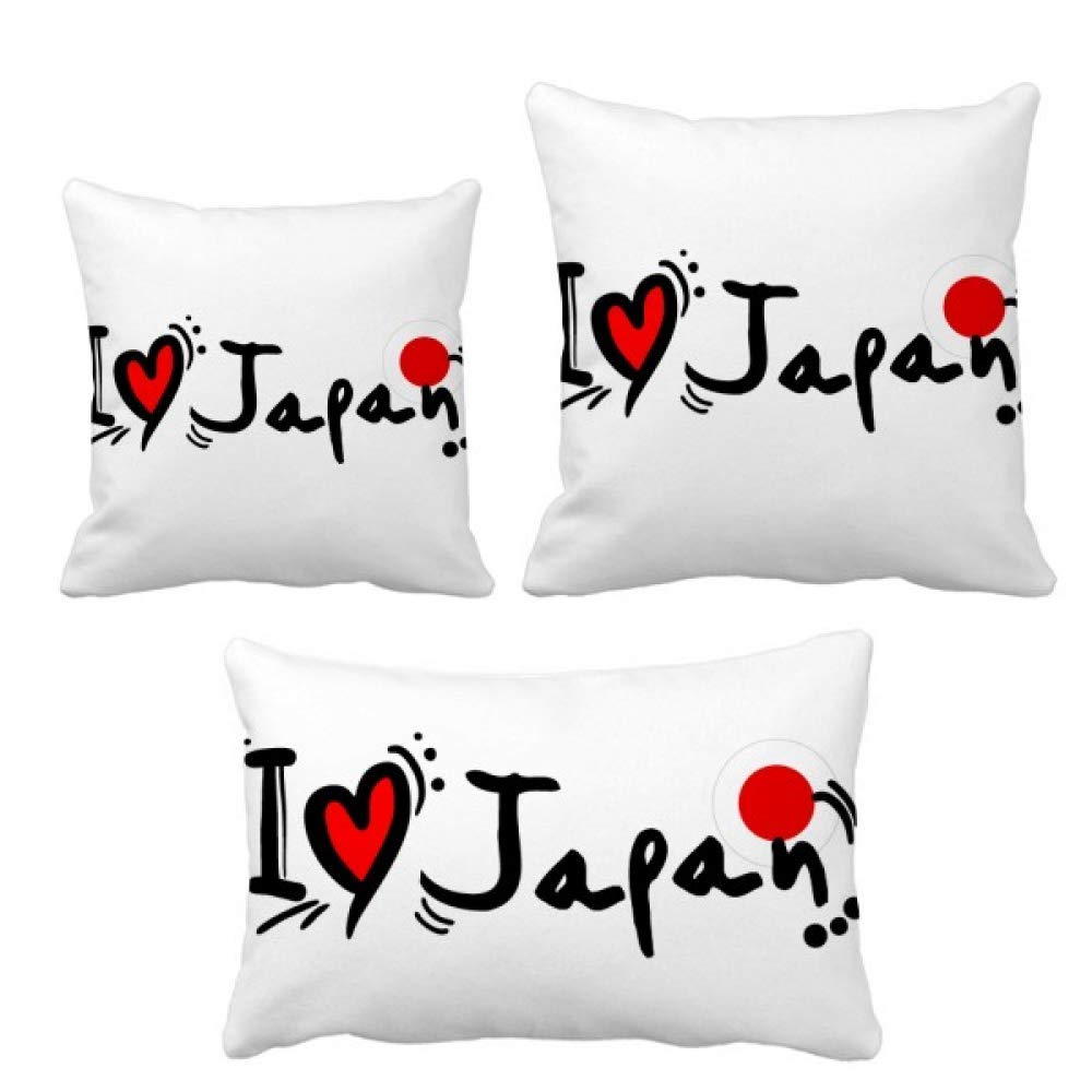 Coussin Ich Liebe Japan motif drapeau cœur pour décoration de canapé salon