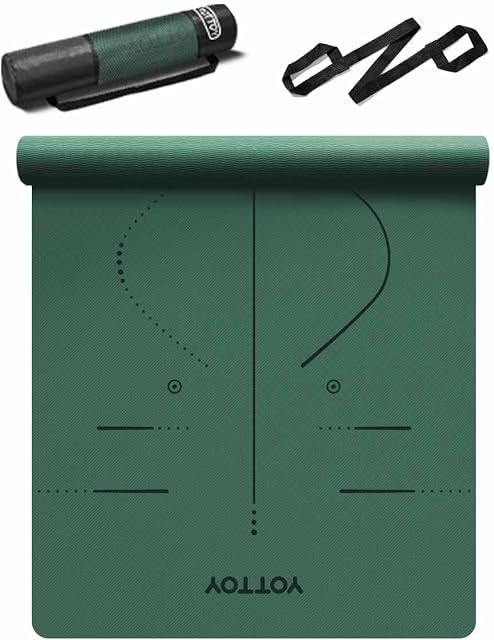 YOTTOY Yoga Mat Wide Non-Slip Exercise Fitness Yoga Mats,Eco-Friendly TPE Exercise Mats for Women Men Home Workout with Strap Bag
