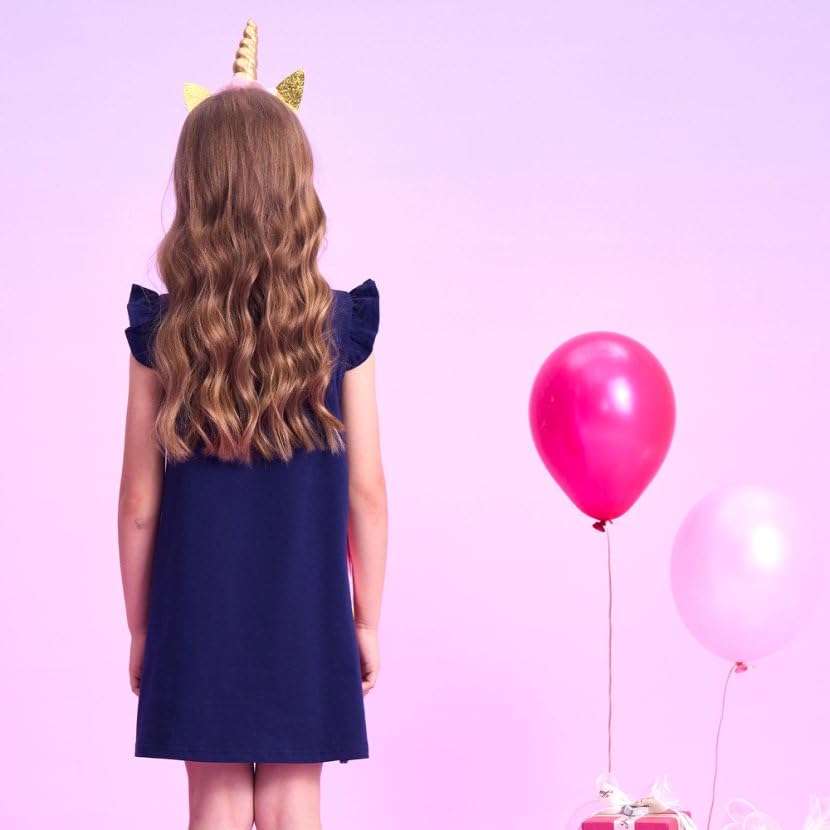 VIKITA Girls Dresses Summer Short Sleeve Clothes School Outfits for Kids 2-12 Years4