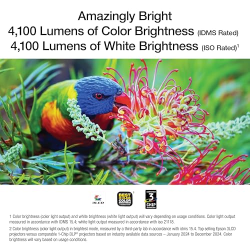 Epson Pro EX9270 Wireless 1080p 3LCD Projector 4,100 Lumens Color and White Brightness, Apple AirPlay, Miracast, Stream from Phone or Laptop, 2 HDMI Ports, 1.6x Optical Zoom, Built-In Speaker - Image 5