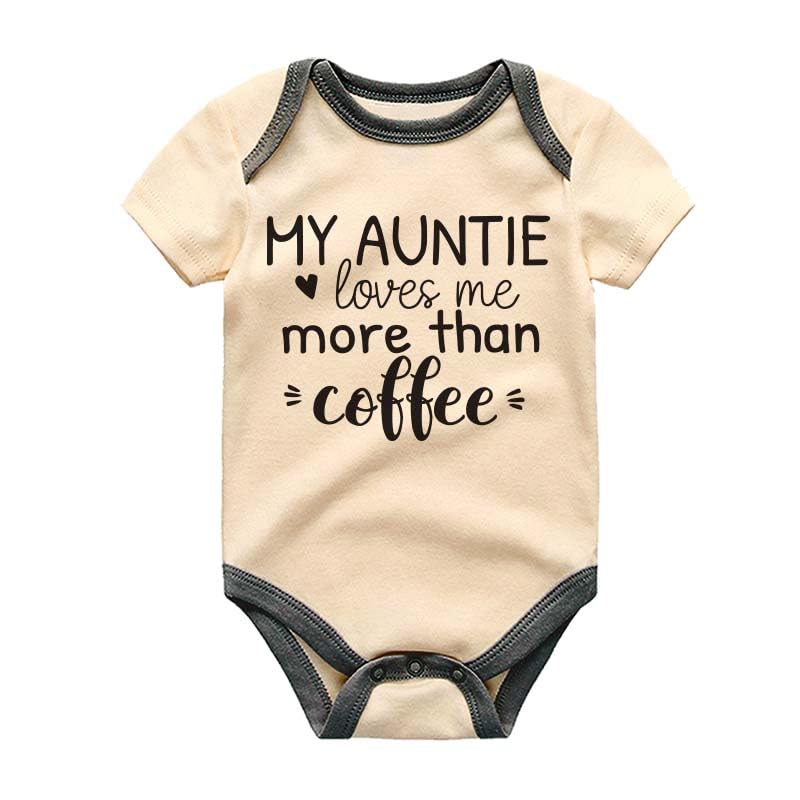 Coffee Auntie Baby Boy Clothes Hello Aunty Baby Grow Mugman